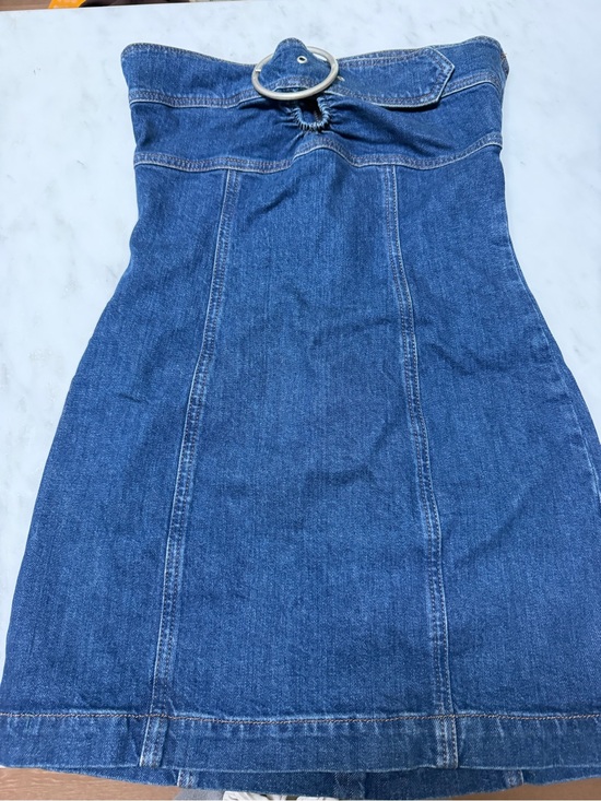 Reformation Dresses & Skirts - Reformation Strapless Denim Mini Dress with Silver Ring